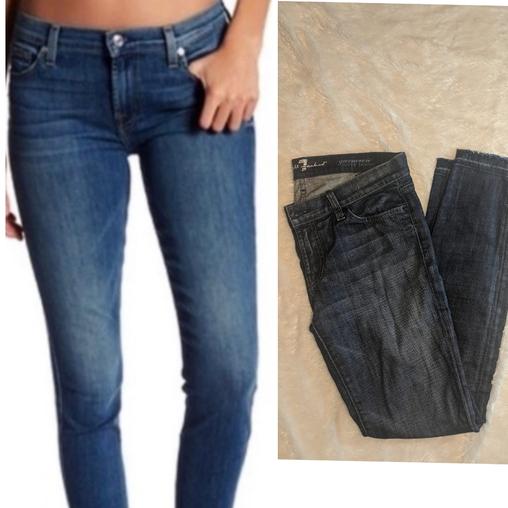 7FAM Gwenevere super skinny raw hem jeans